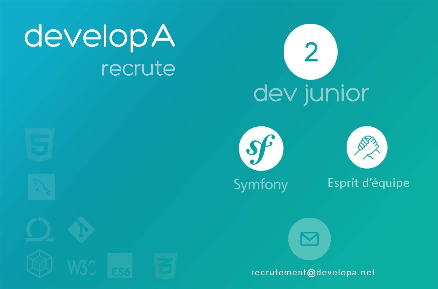 DevelopA recrute 2 Dev Symfony Junior