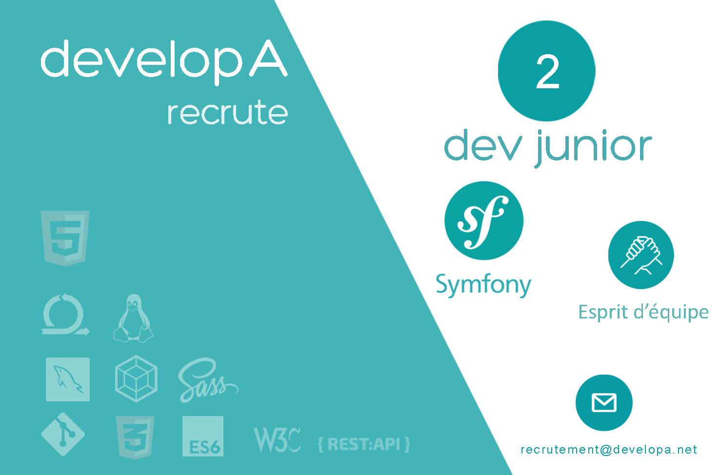 DevelopA recrute 2 Dev Symfony Junior.