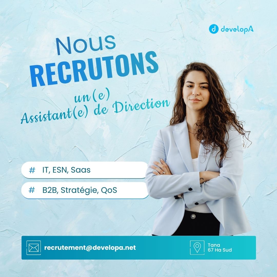 DevelopA recherche un(e) Assistant(e) de Direction